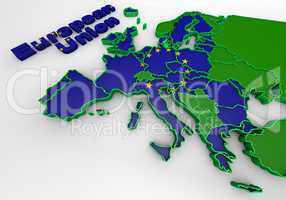 european countries 3d illustration