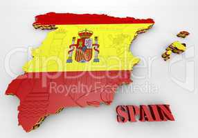 Map of SPAIN with flag