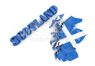 Scotland map flag 3d illustration