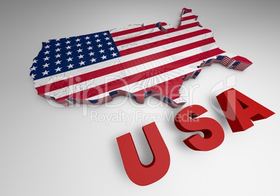 U.S.A. mapped flag in 3D illustration .