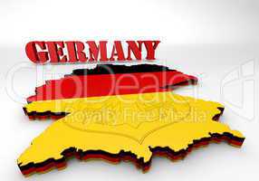 Map of Germany with flag