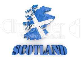 Scotland map flag 3d illustration