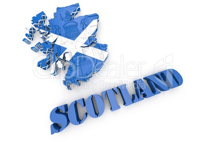 Scotland map flag 3d illustration