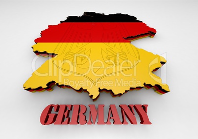 Map of Germany with flag