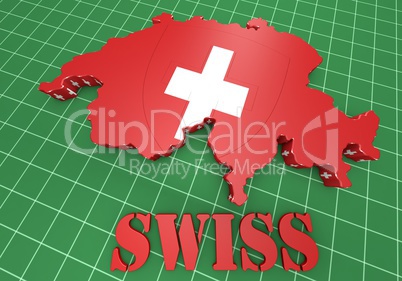 Map illustration of Switzerland