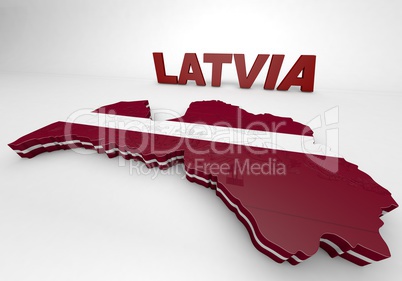Illustration Map of Latvia