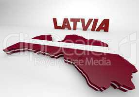 Illustration Map of Latvia