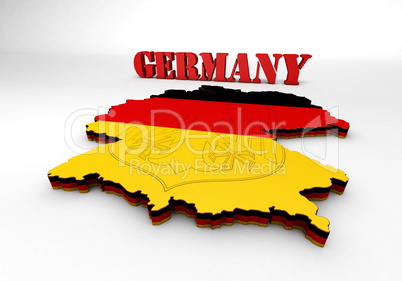 Map of Germany with flag