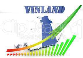 map illustratin of Finland with flag