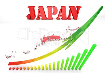 map of Japan with flag