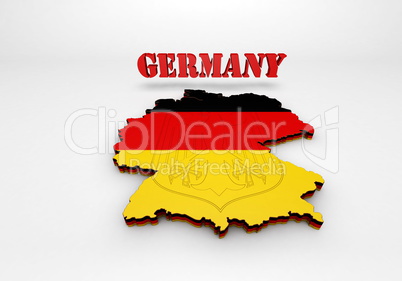 Map of Germany with flag