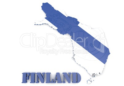 map illustratin of Finland with flag