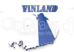 map illustratin of Finland with flag