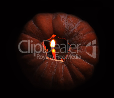 Pumpkin with a candle