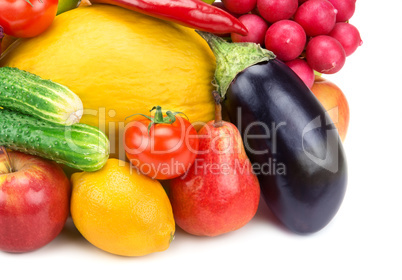 fruits and vegetables isolated on white background