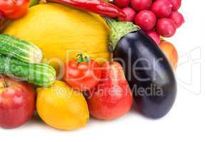 fruits and vegetables isolated on white background