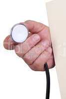 Hand with stethoscope