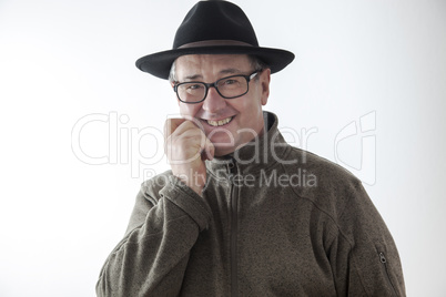 Joyous man with hat
