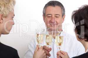 People celebrating with champagne your success