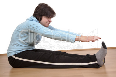 Woman with stretching before exercise