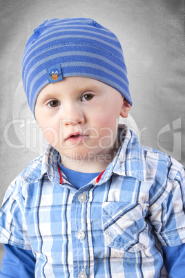Portrait of toddler with hat