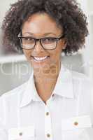 Mixed Race African American Girl Wearing Glasses