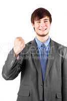 Young businessman happy and Cheers