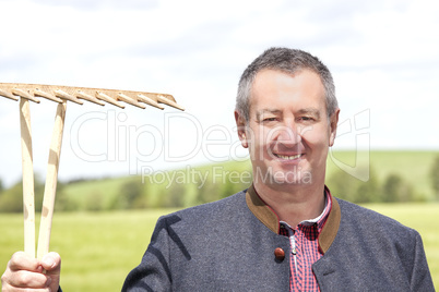 Farmer standing in his field