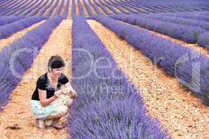 Woman picking herself Lavender