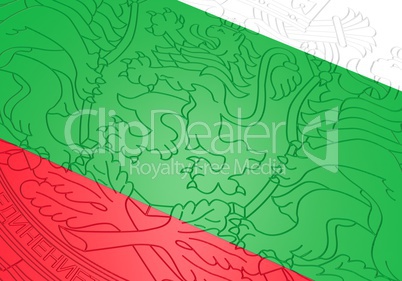 map illustration of Bulgaria with flag