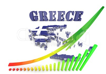 map illustration of Greece with flag
