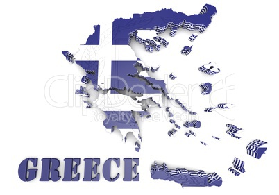 map illustration of Greece with flag