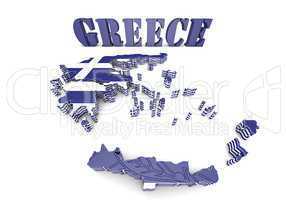 map illustration of Greece with flag