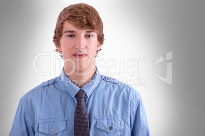 Young sporty man in shirt and tie