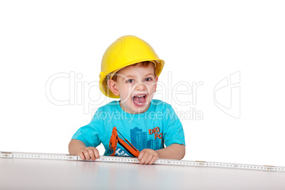 Child with hard hat