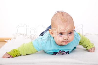 Baby lying on stomach