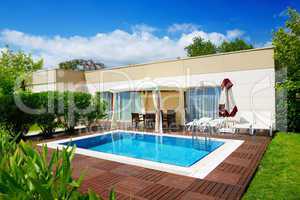 The swimming pool at luxury villa, Antalya, Turkey