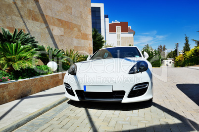 The car parked near modern luxury hotel, Antalya, Turkey
