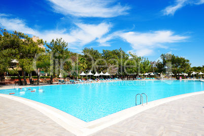 Swimming pool at luxury hotel, Antalya, Turkey