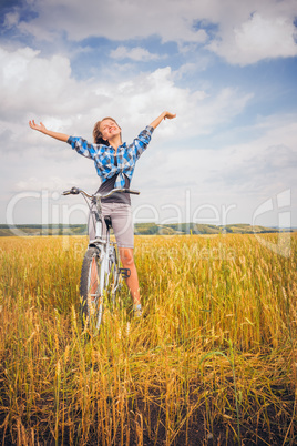 Portrait of a girl with a bicycle Portrait of a girl with a bicycle