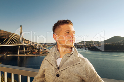 tourist enjoying the sunshine