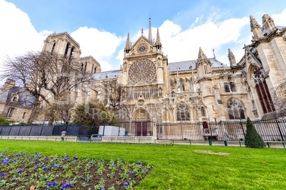 The Cathedral of Notre Dame in Paris, exterior view