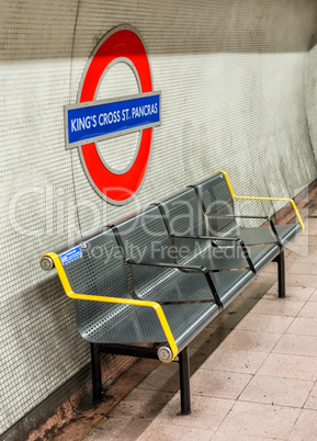 LONDON, ENGLAND - SEP 30: Underground Kings Cross tube station i