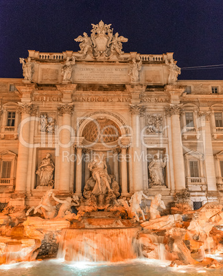 Beautiful night lights of Fontana di Trevi - Rome, Trevi Square