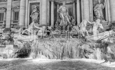 Beautiful night lights of Fontana di Trevi - Rome, Trevi Square