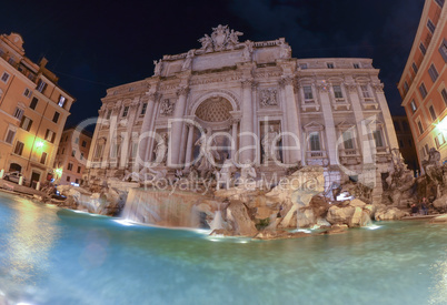 Water smooth movement of Trevi fountain, Rome