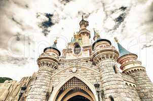 PARIS - JUNE 16, 2014: Castle of Disneyland Park in Paris, Franc
