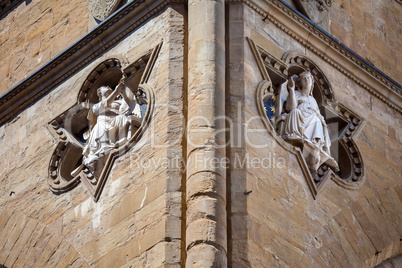 Sculptures architectural detail of Loggia de Lanzi