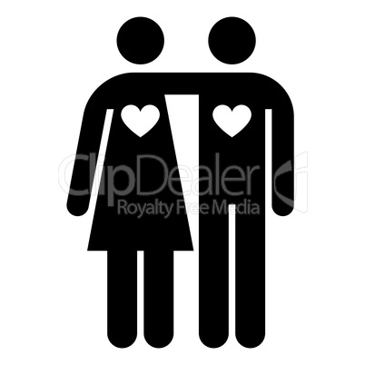 Couple with hearts shape