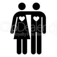 Couple with hearts shape